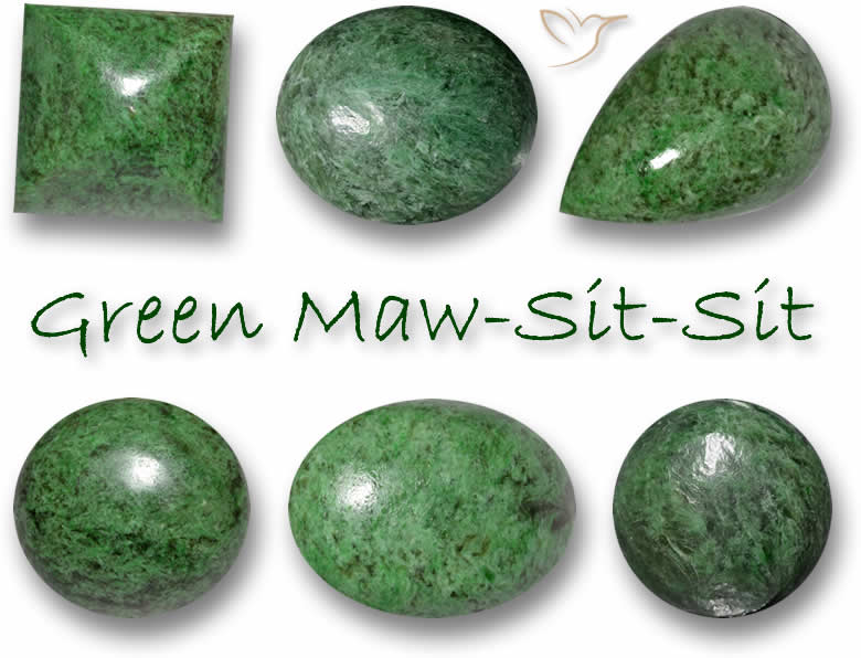 Piedras preciosas verdes para sentarse y sentarse