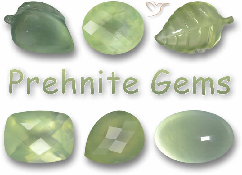 Piedras preciosas de prehnita verde