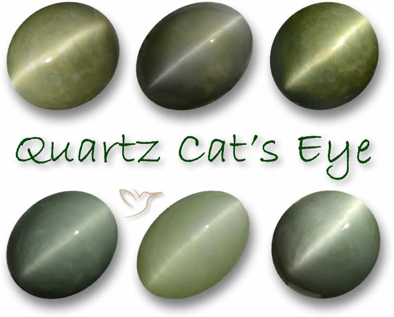 Piedras preciosas de ojo de gato de cuarzo verde