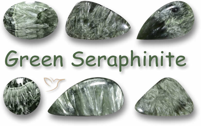 Piedras preciosas de serafinita verde