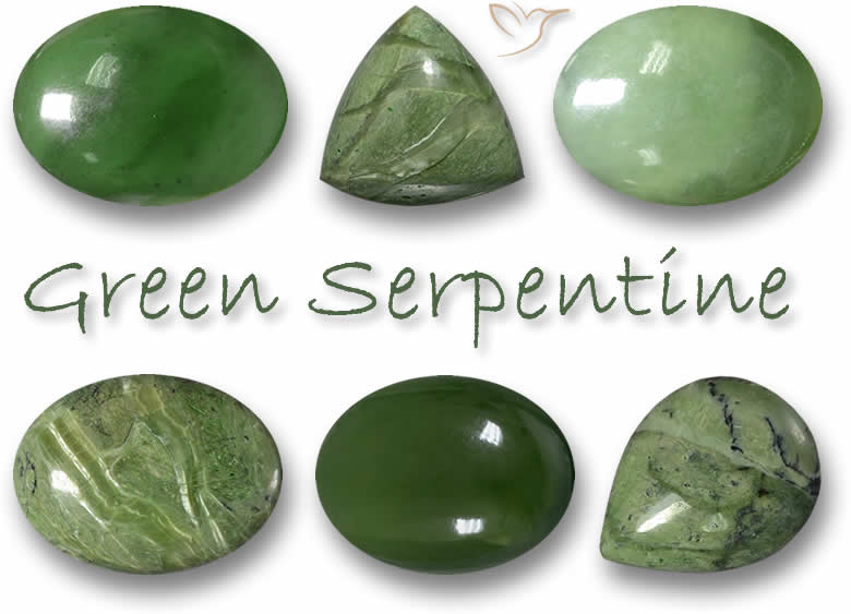Piedras preciosas serpentinas verdes