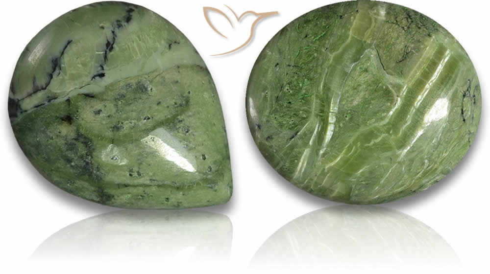 Cabujones serpentinos verdes
