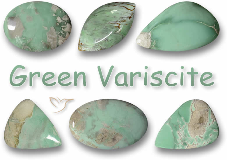 Piedras preciosas de variscita verde