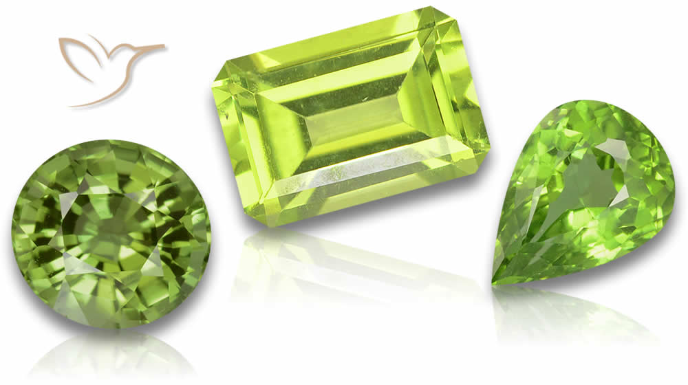 Piedras preciosas naturales de peridoto