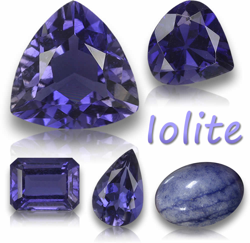 Piedras preciosas naturales de iolita