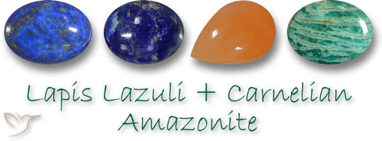 Lapislázuli, Cornalina y Amazonita