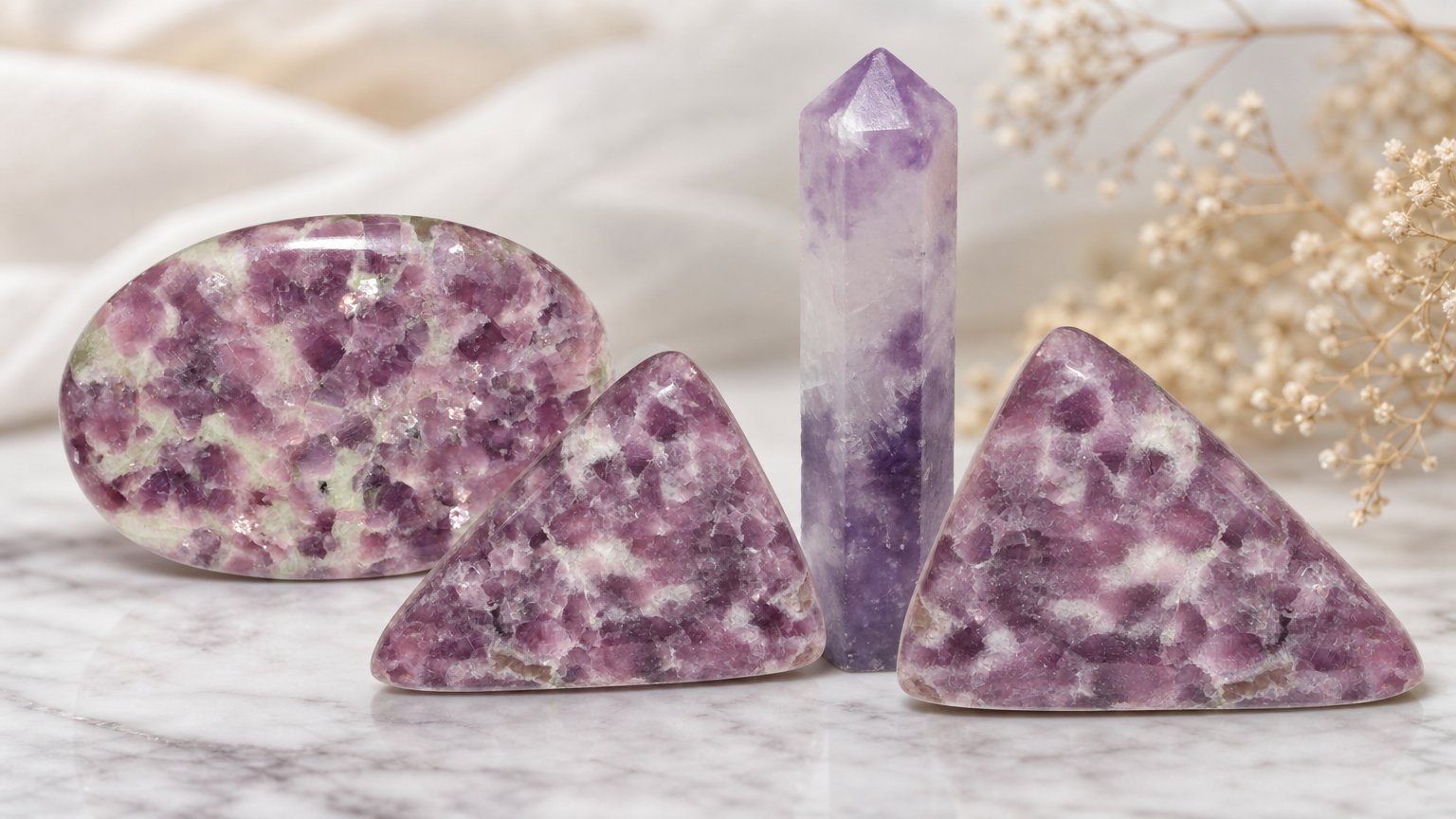 Gemas de lepidolita natural: guía de compra