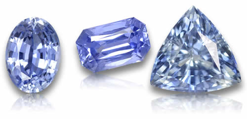 Piedras preciosas sueltas de zafiro azul claro