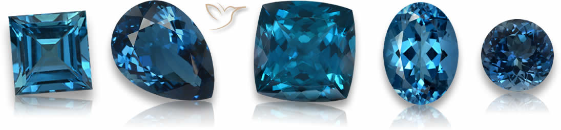 Piedras preciosas de topacio azul de Londres