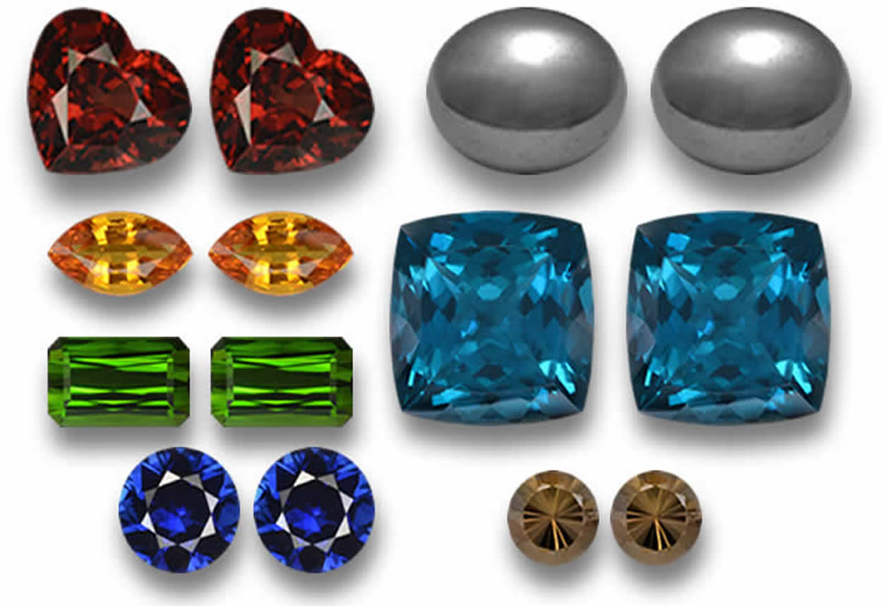 Piedras preciosas sueltas a juego para pendientes personalizados