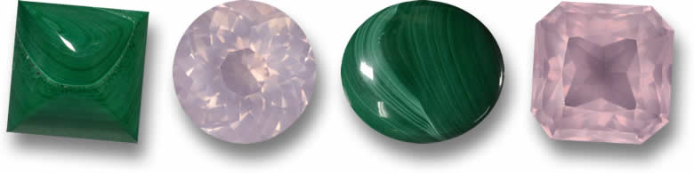 Malaquita y Cuarzo Rosa