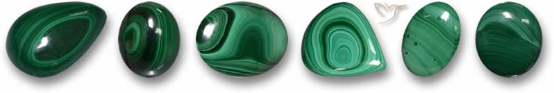 Piedras preciosas de malaquita