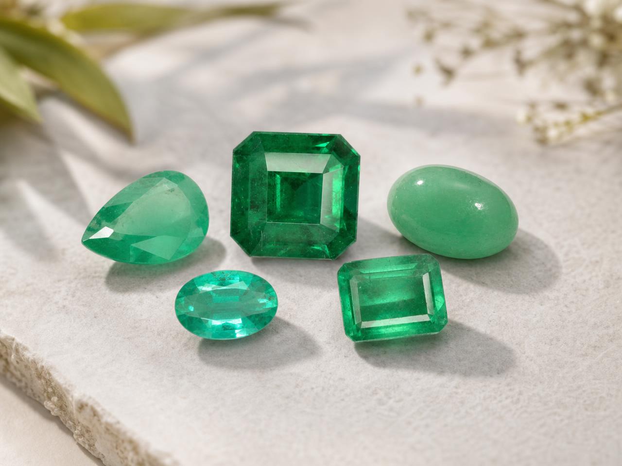 Gemas de esmeralda sueltas para joyería de piedra natal de mayo