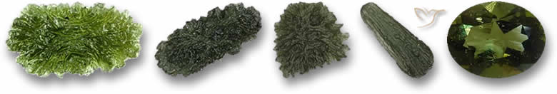 Piedras preciosas de moldavita