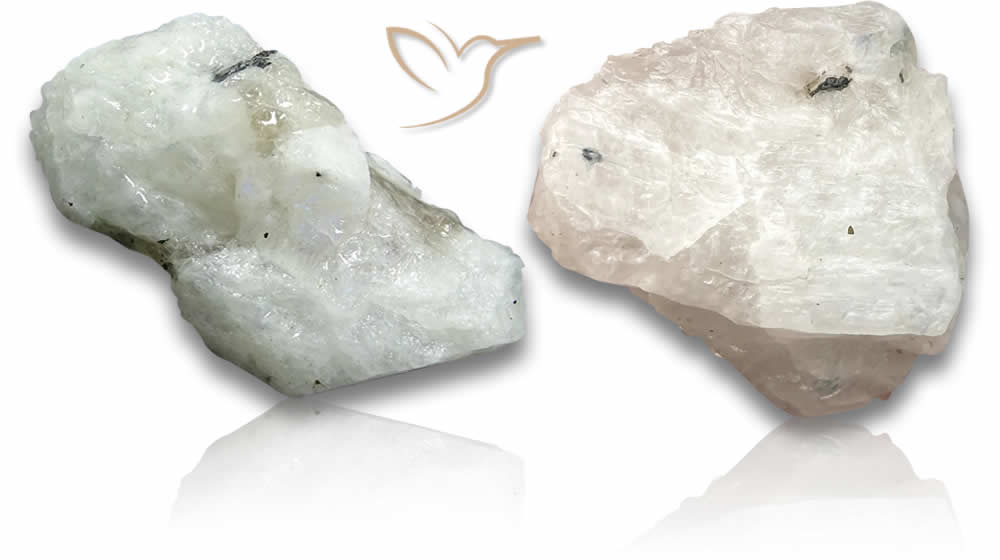 Piedras en bruto de piedra lunar blanca