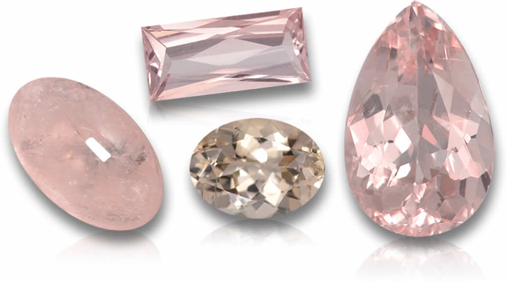 Piedras preciosas de morganita rosa-melocotón