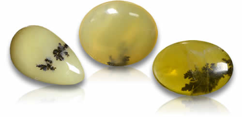 Piedras preciosas de ópalo de musgo