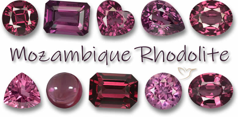 Comprar piedras preciosas de granate rodolita de Mozambique