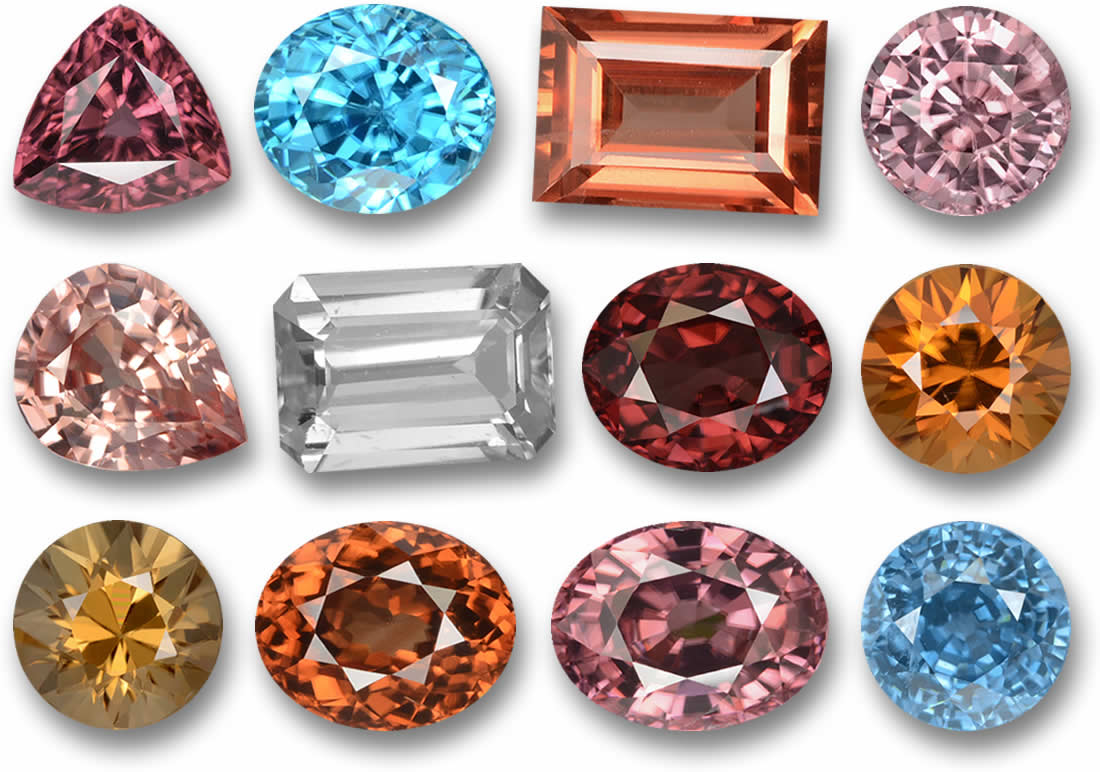 Piedras preciosas de circón natural para diseñadores y artesanos de joyas