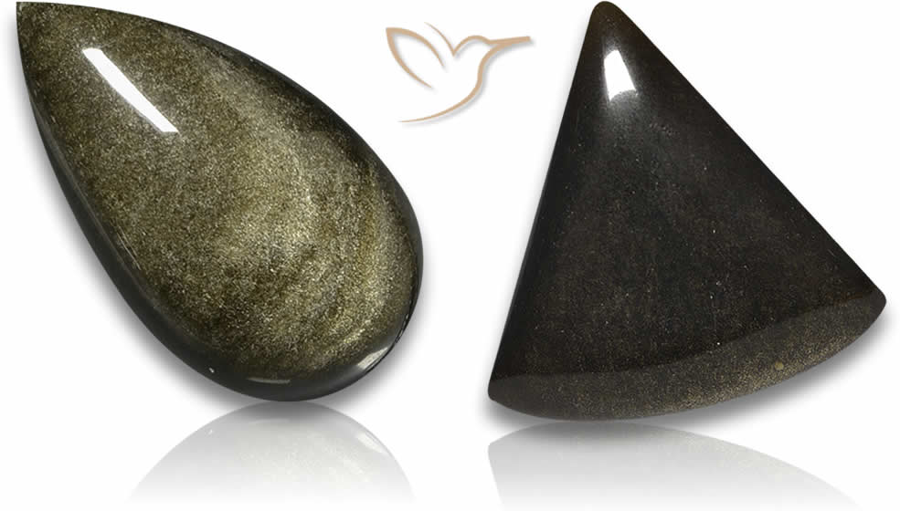 Gemas de obsidiana cabujón