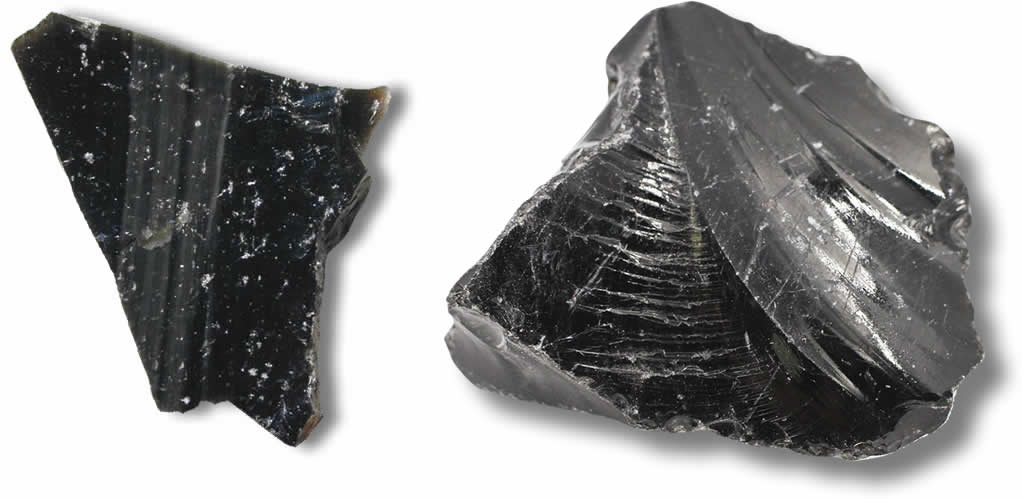 Piedras en bruto de obsidiana