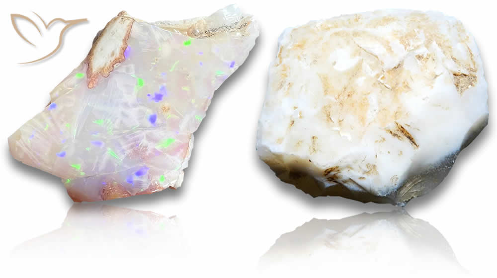 Piedra áspera de ópalo blanco