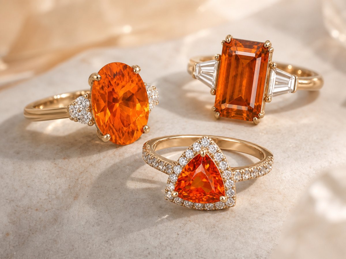 Gemas naturales mostradas en joyería