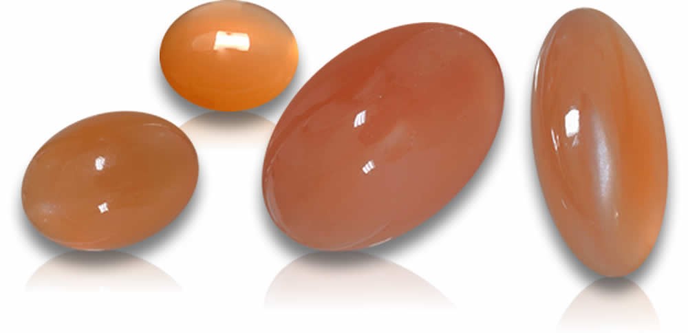 Gemas de piedra lunar color melocotón