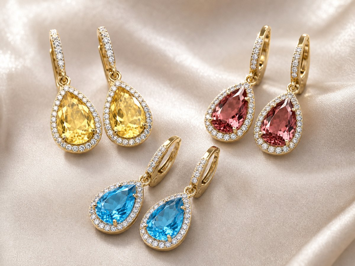 Gemas naturales mostradas en joyería
