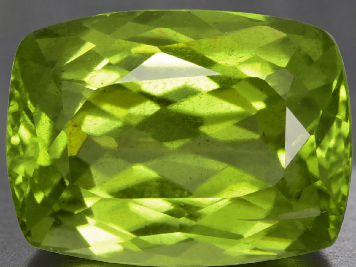 Vista de cerca de gemas de peridoto natural.