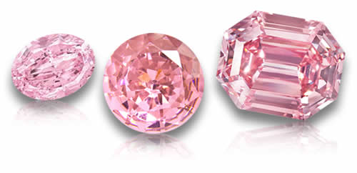 Piedras preciosas de diamante rosa natural