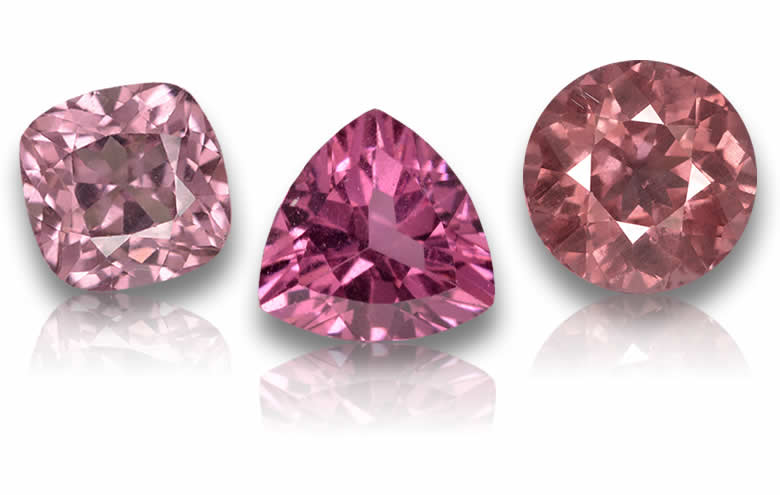 Piedras preciosas sueltas de granate rosa para joyería