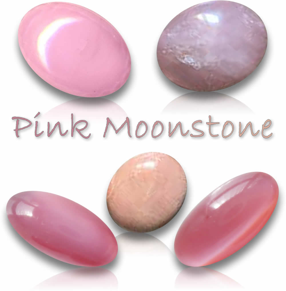 Piedras preciosas de piedra lunar rosa natural