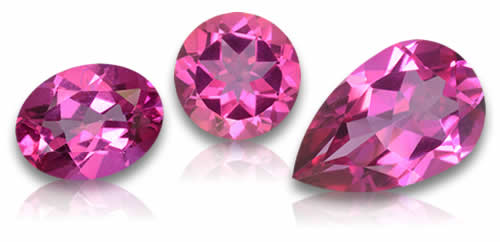 Piedras preciosas de topacio místico rosa natural