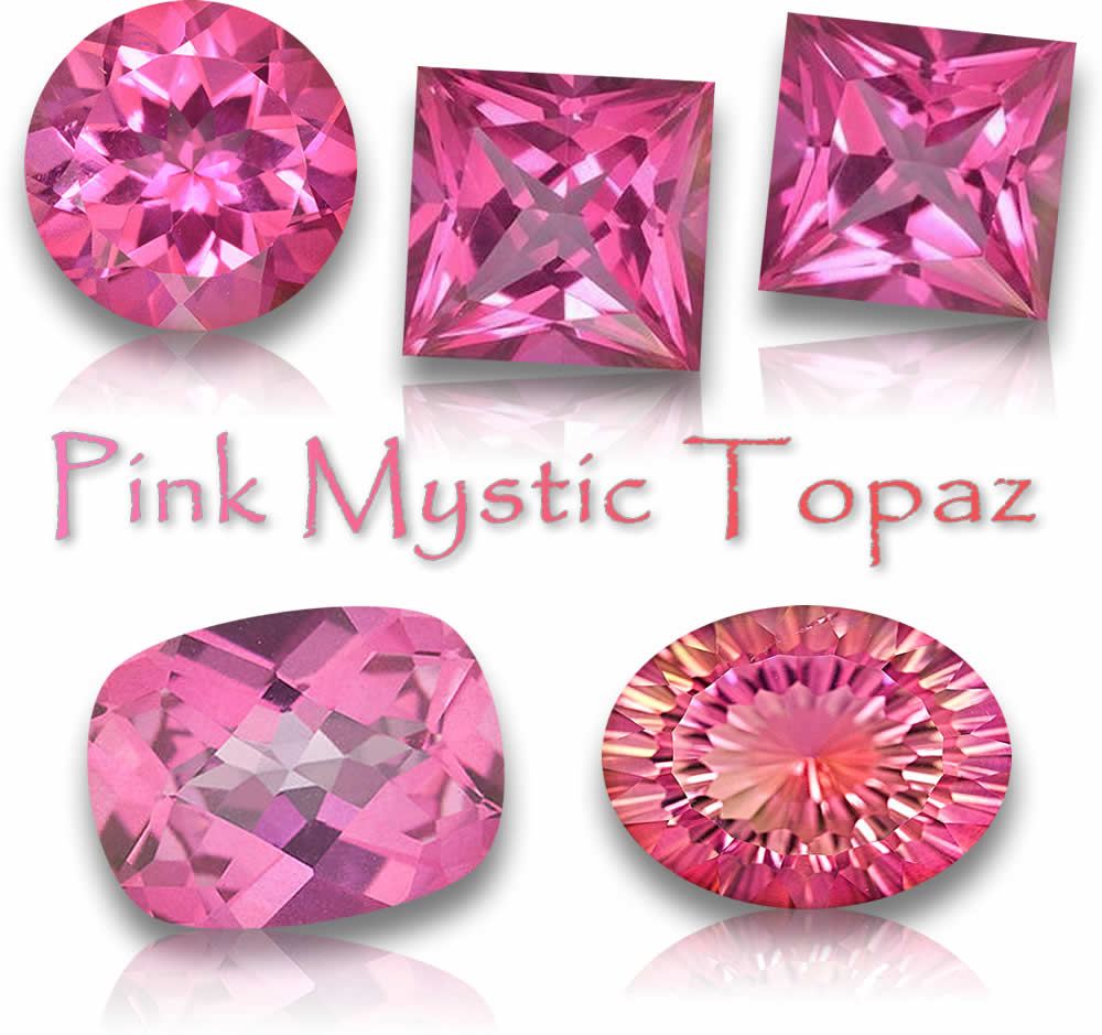 Piedras preciosas de topacio místico rosa natural