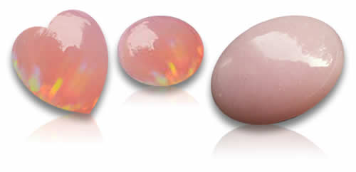 Piedras preciosas de ópalo rosa natural