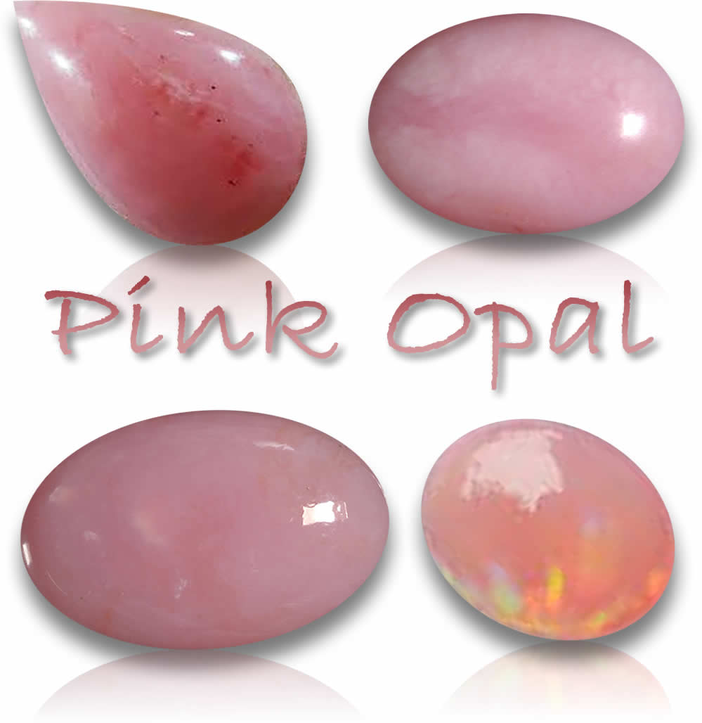 Piedras preciosas de ópalo rosa natural