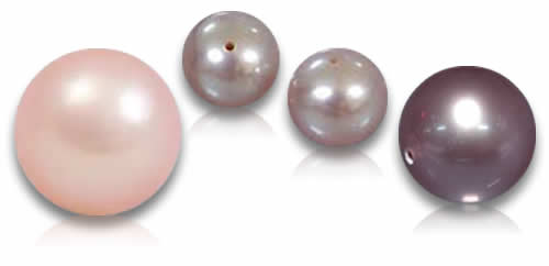 Piedras preciosas naturales de perlas rosas.