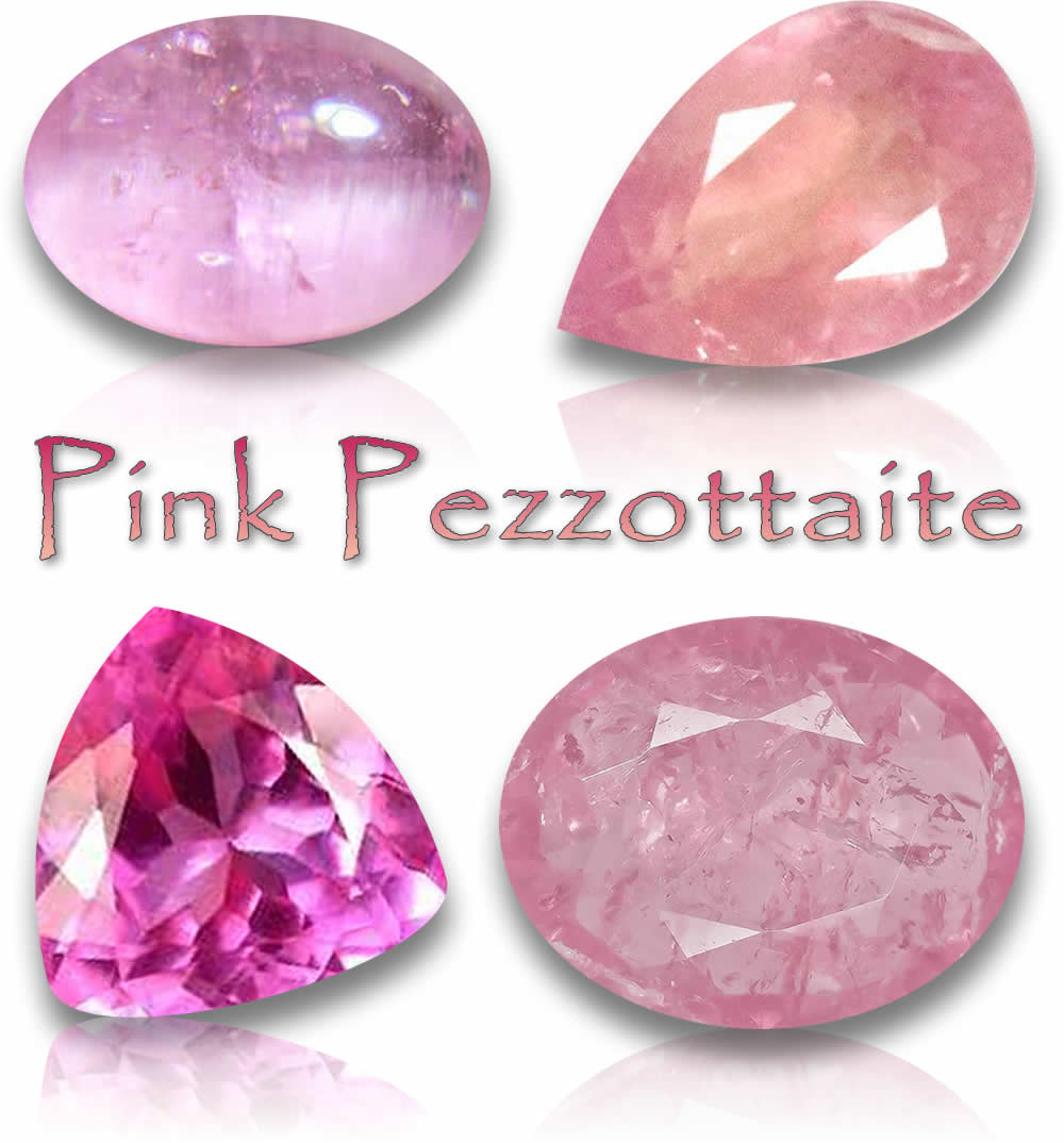 Piedras preciosas de pezzottaita rosa natural