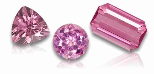 Piedras preciosas naturales de granate rodolita rosa