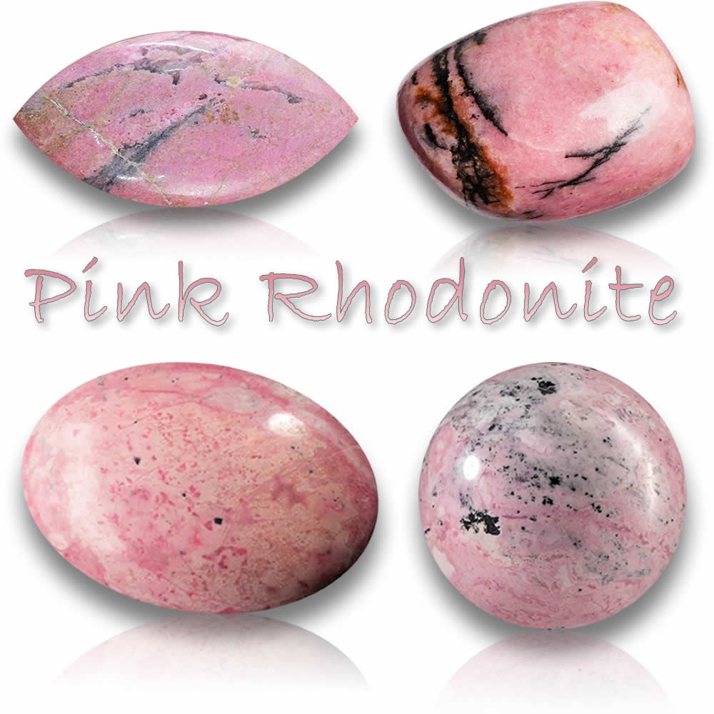 Piedras preciosas de rodonita rosa natural