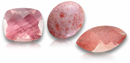 Piedras preciosas naturales de piedra solar rosa