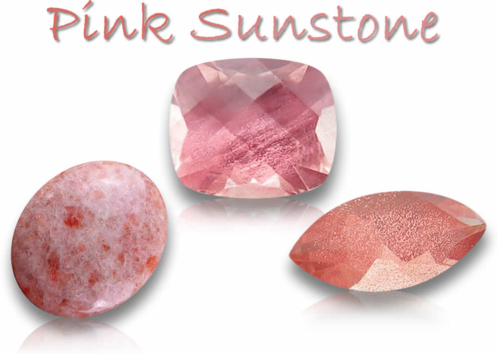 Piedras preciosas de piedra de sol rosa natural