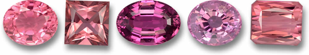 Gemas de turmalina rosa