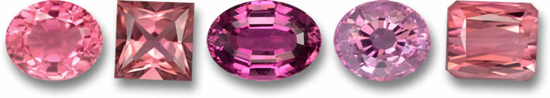 Piedras preciosas de turmalina rosa
