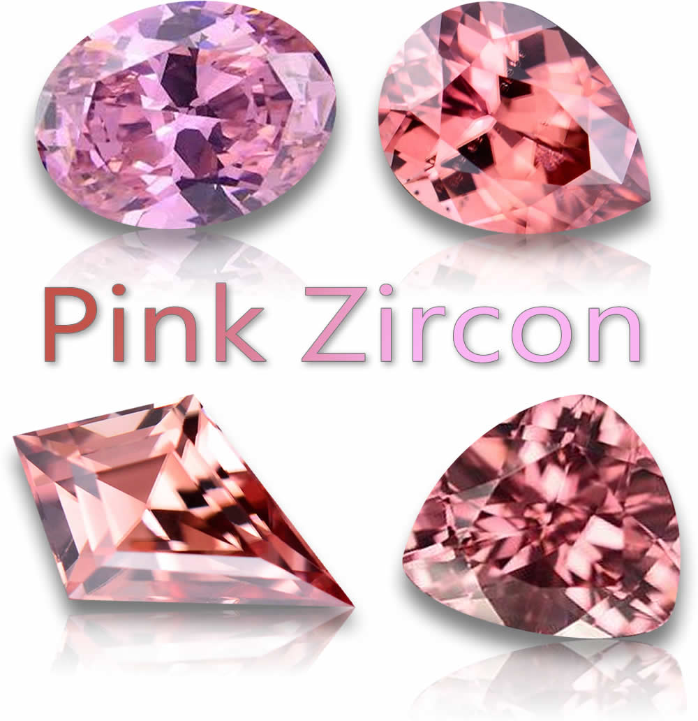 Piedras preciosas de circón rosa natural