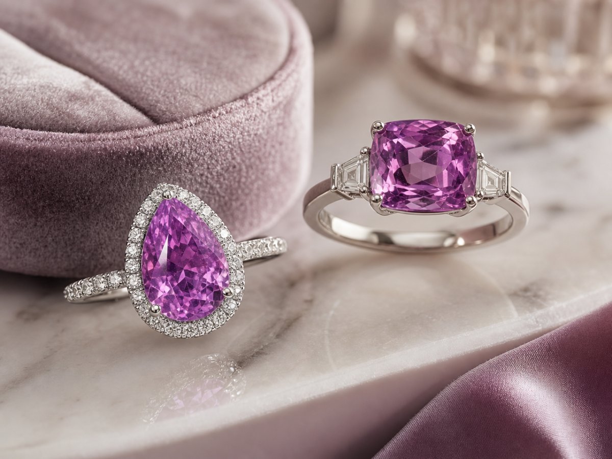 Gemas naturales mostradas en joyería