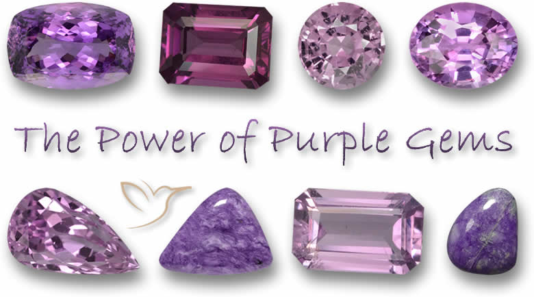 Piedras preciosas moradas