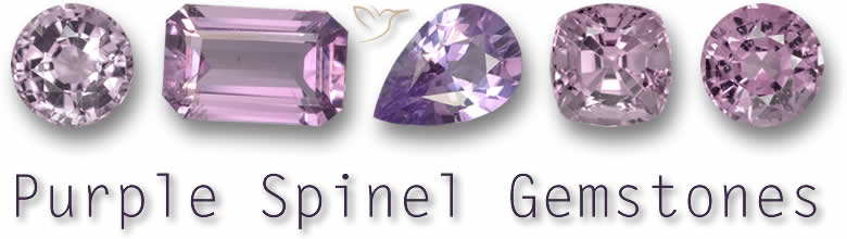 Piedras preciosas de espinela púrpura