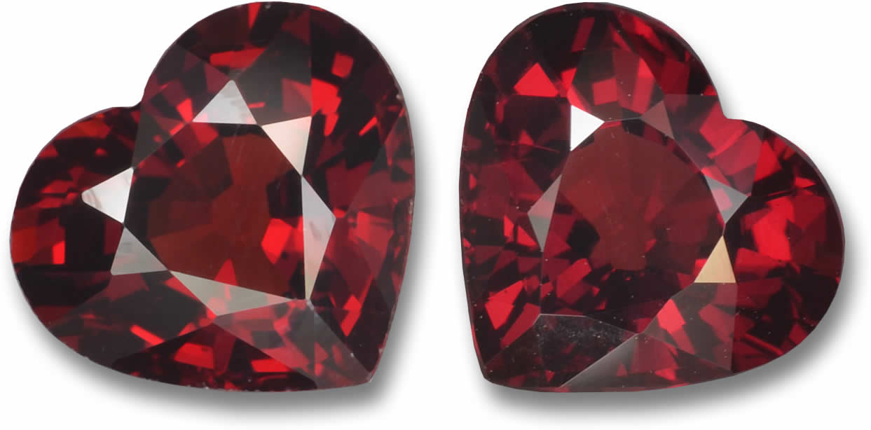 Corazones de piropo rojo